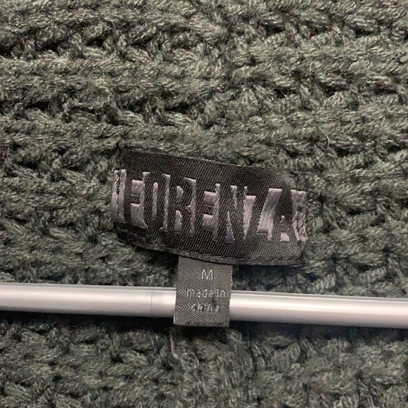 FORENZA Open Front Short Sleeve Lagenlook Drape Acrylic Knit Cardigan Sweater - Picture 2 of 3